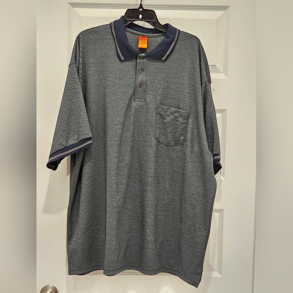 Red Kap Men's SS 3-Button Performance Knit Polo Shirt, EUC, Size XXL